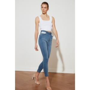 Trendyol High Waist Skinny Jeans WITH Blue Pocket DetailING