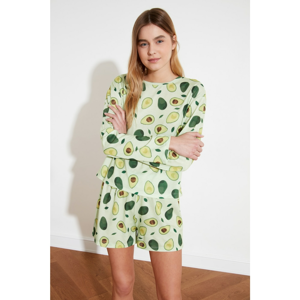 Trendyol Green Avocado Patterned Knitted Pyjama Set