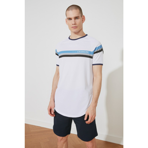 Trendyol White Male Regular Fit Bike Collar Short Sleeve T-Shirt