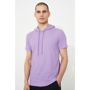 Trendyol Lila Men's Short Sleeve Hooded T-Shirt