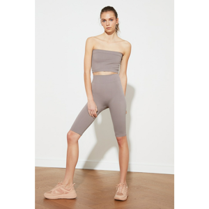 Trendyol Mink Seamless Ribbed Biker Sport Leggings