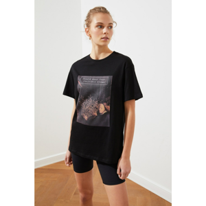 Trendyol Black Boyfriend Knitted T-Shirt