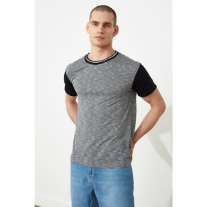 Trendyol Anthracite Men's Regular Fit Bike Collar Short Sleeve T-Shirt