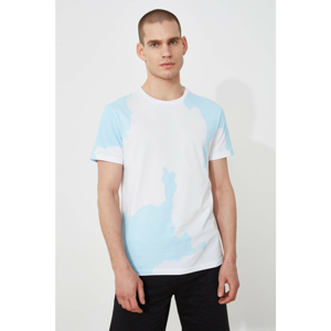 Trendyol Blue Men's Regular Fit Printed Short Sleeve T-Shirt