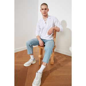 Trendyol White Male Regular Fit Lace-up Shirt