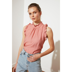 Trendyol Rose Dry Upright Collar Blouse