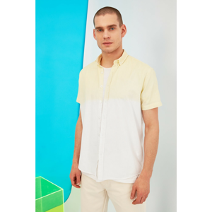 Trendyol Yellow Men's Regular Fit Short Sleeve Button Collar Gradient Shirt