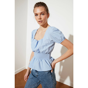 Trendyol Blue Square Collar Blouse