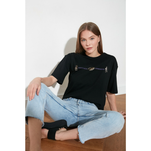 Trendyol Black Loose Mold Knitted T-Shirt