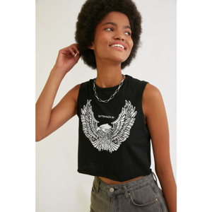 Trendyol Black Printed Crop Knitted Athlete