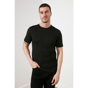 Trendyol Black Men's Short Sleeves Regular Fit Back Printed T-Shirt