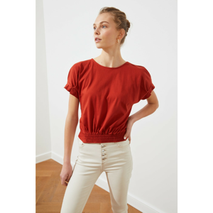 Trendyol Cinnamon Waist Detail Knitted Blouse