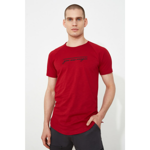 Trendyol Red Men Slim Fit Bike Collar Short Sleeve Printed T-Shirt