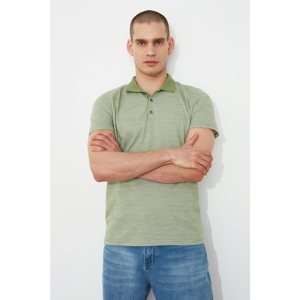 Trendyol Mint Men Slim Fit Short Sleeve Jacquard Süprem Polo Neck T-shirt