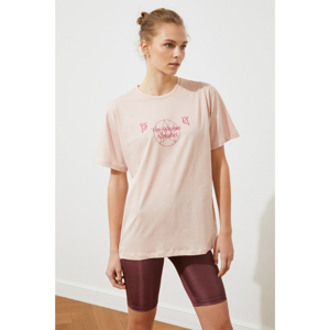 Trendyol Powder Printed Boyfriend Knitted T-Shirt