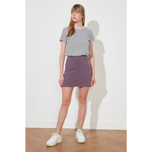 Trendyol Purple Basic Mini Knitted Skirt