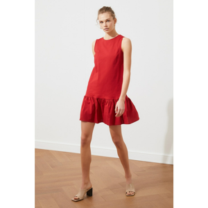Trendyol Poplin Basic Dress with Red Flywheel