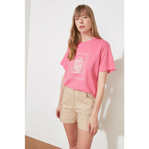 Trendyol Fuchsia Boyfriend Knitted T-Shirt