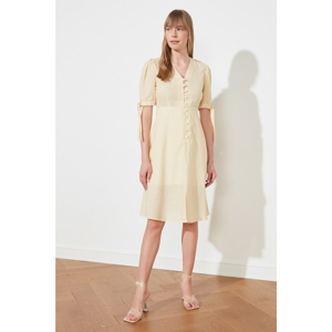 Trendyol Yellow Striped ButtonEd Dress