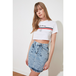 Trendyol Mini Denim Skirt WITH Blue Stitch DetailING