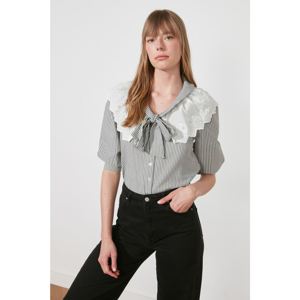 Trendyol Grey Brode Collar Shirt