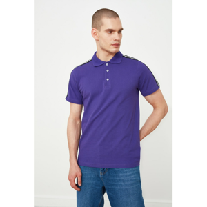 Trendyol Purple Men's Polo Neck T-shirt with Regular Fit Panel