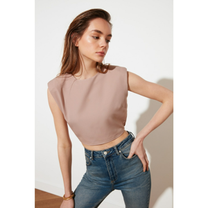 Trendyol Mink Crop Blouse