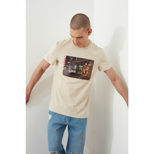 Trendyol Beige Men's Regular Fit T-Shirt