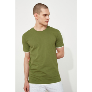 Trendyol Khaki Men Slim Fit Bike Collar Short Sleeve T-Shirt