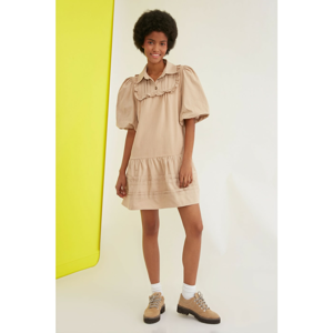 Trendyol Camel Collar Detail Dress