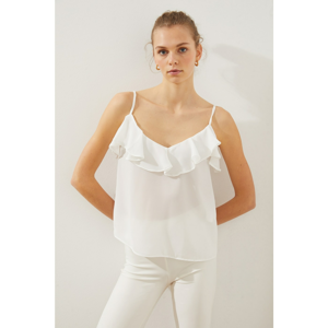 Trendyol White Flywheel Blouse