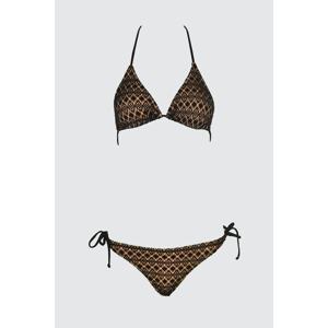 Trendyol Black Textured Bikini Set