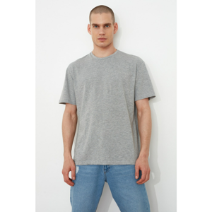 Trendyol Grey Male Oversize Fit Printed T-Shirt