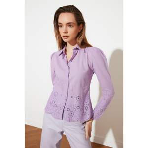 Trendyol Lilac Embroidered Shirt