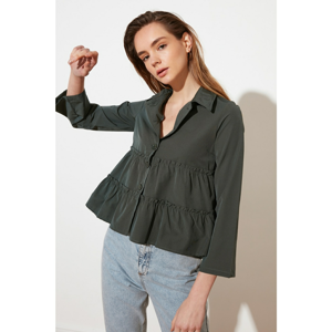 Trendyol Khaki Ruffle Shirt