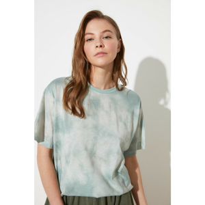 Trendyol Mint Batik Boyfriend Knitted T-Shirt