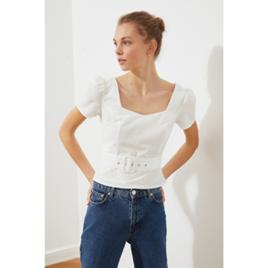 Trendyol Ecru Belt Blouse