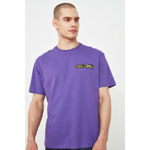 Trendyol Purple Male Oversize Fit Basque T-Shirt