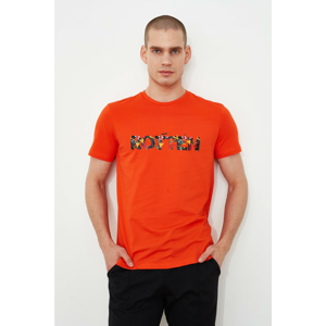 Trendyol Orange Male Slim Fit Basque T-Shirt