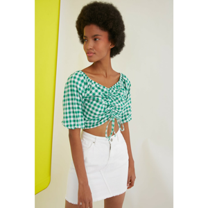 Trendyol Green Carmen Collar Blouse