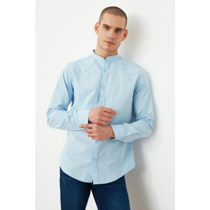 Trendyol Blue Male Slim Fit Judge Collar Shirt