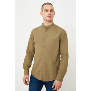 Trendyol Khaki Male Slim Fit Judge Collar Shirt