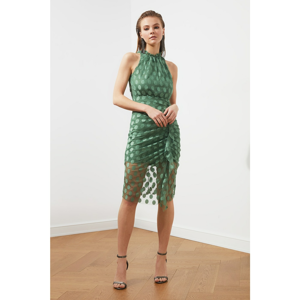 Trendyol Mint Ruffle Detail Polka veil Dress