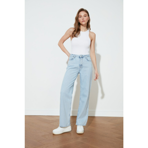 Trendyol Light Blue High Waist Wide Leg Jeans