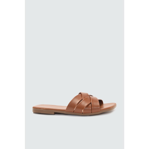 Trendyol Tan Cross Band Women's Slippers