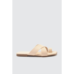 Trendyol Beige Cross Band Women's Slippers