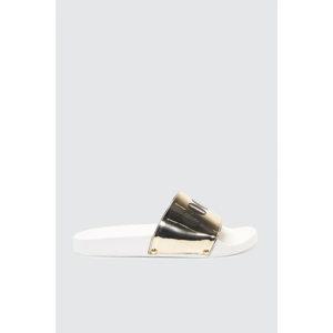 Trendyol Metallic Women's Slipper with Gold Slogan