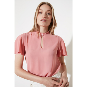 Trendyol Rose Dry Upright Collar Blouse