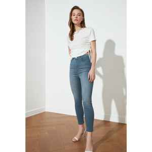 Trendyol Gray Blue Thinning Effect High Waist Skinny Jeans