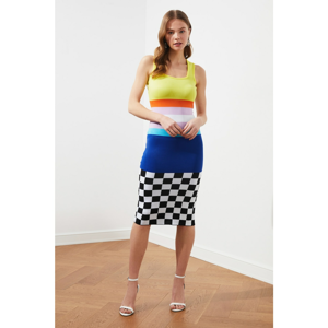 Trendyol Multi Color Color Block Knitwear Dress